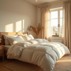 Kołdra Puchowa 200x220 2kg Zimowa Ecru